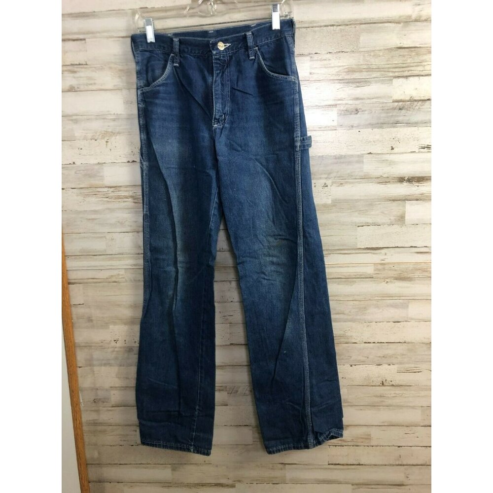 Vintage Wrangler Men's Distressed Carpenters Jeans 29X32 1970's 335SPWR - Picture 2 of 4